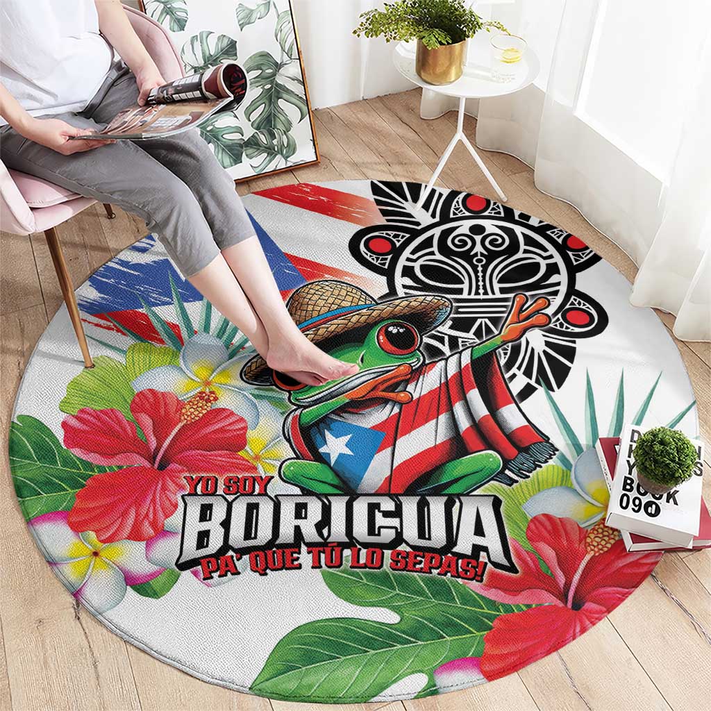Puerto Rican Yo Soy Boricua Round Carpet