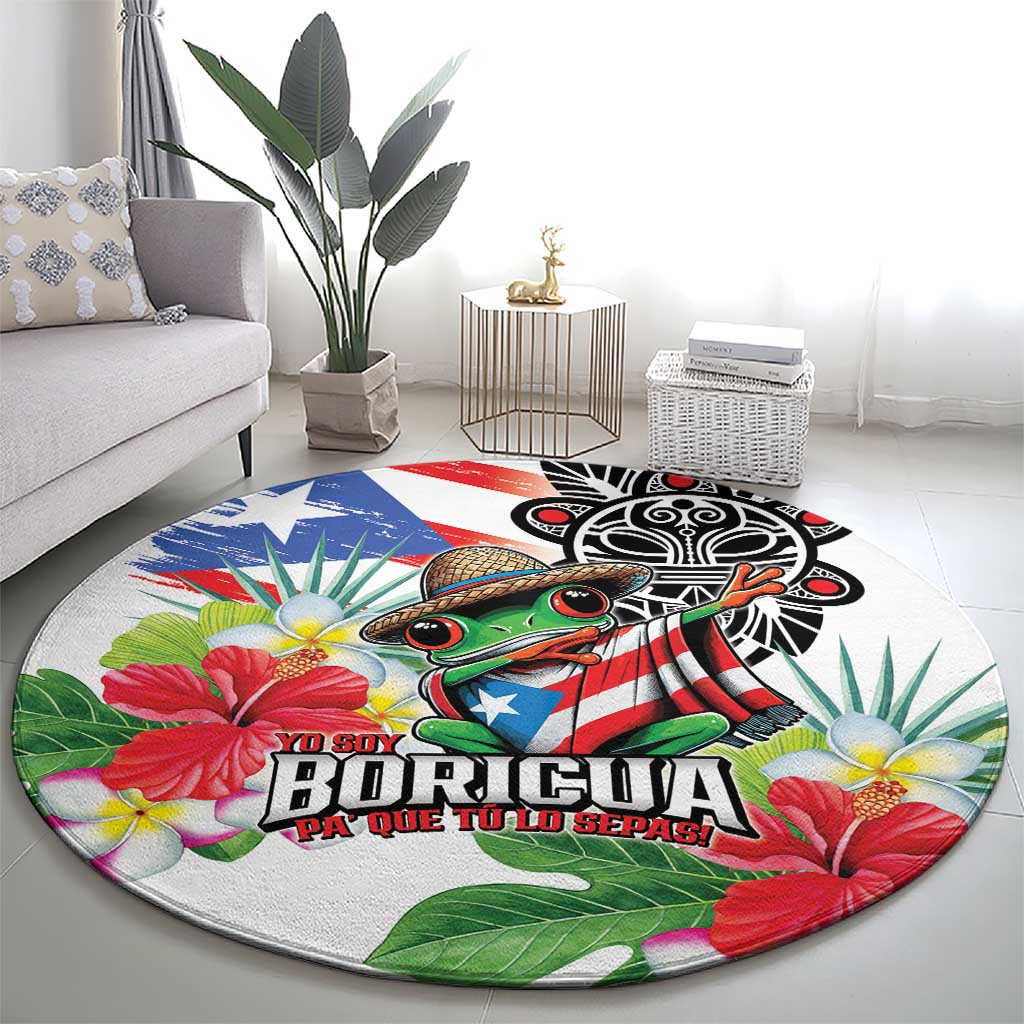 Puerto Rican Yo Soy Boricua Round Carpet