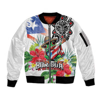 Puerto Rican Yo Soy Boricua Sleeve Zip Bomber Jacket