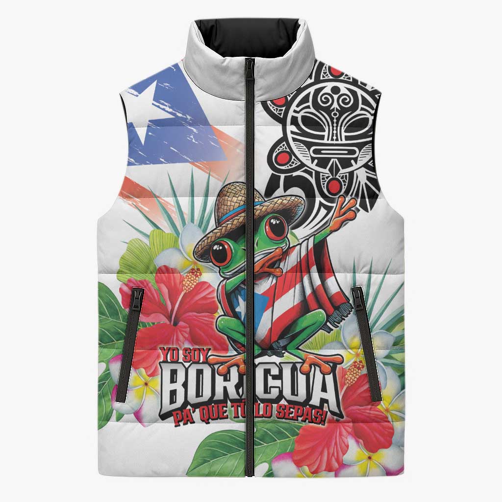 Puerto Rican Yo Soy Boricua Sleeveless Puffer Jacket
