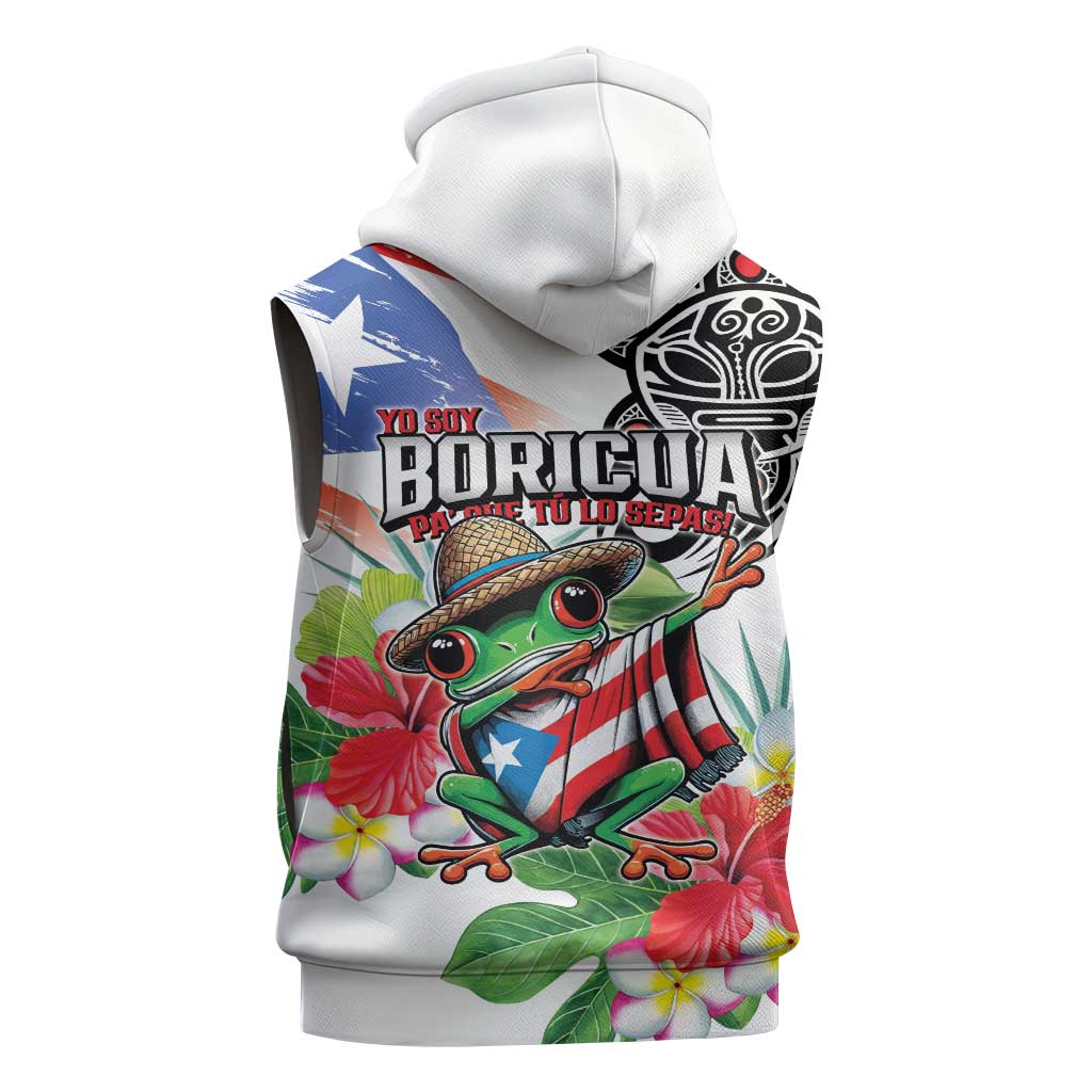 Puerto Rican Yo Soy Boricua Sleeveless Zip Hoodie