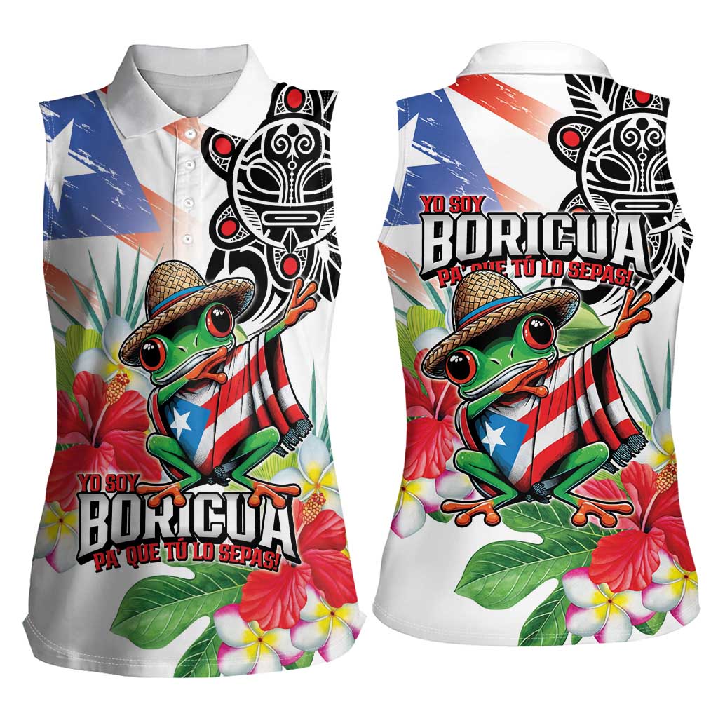 Puerto Rican Yo Soy Boricua Women Sleeveless Polo Shirt