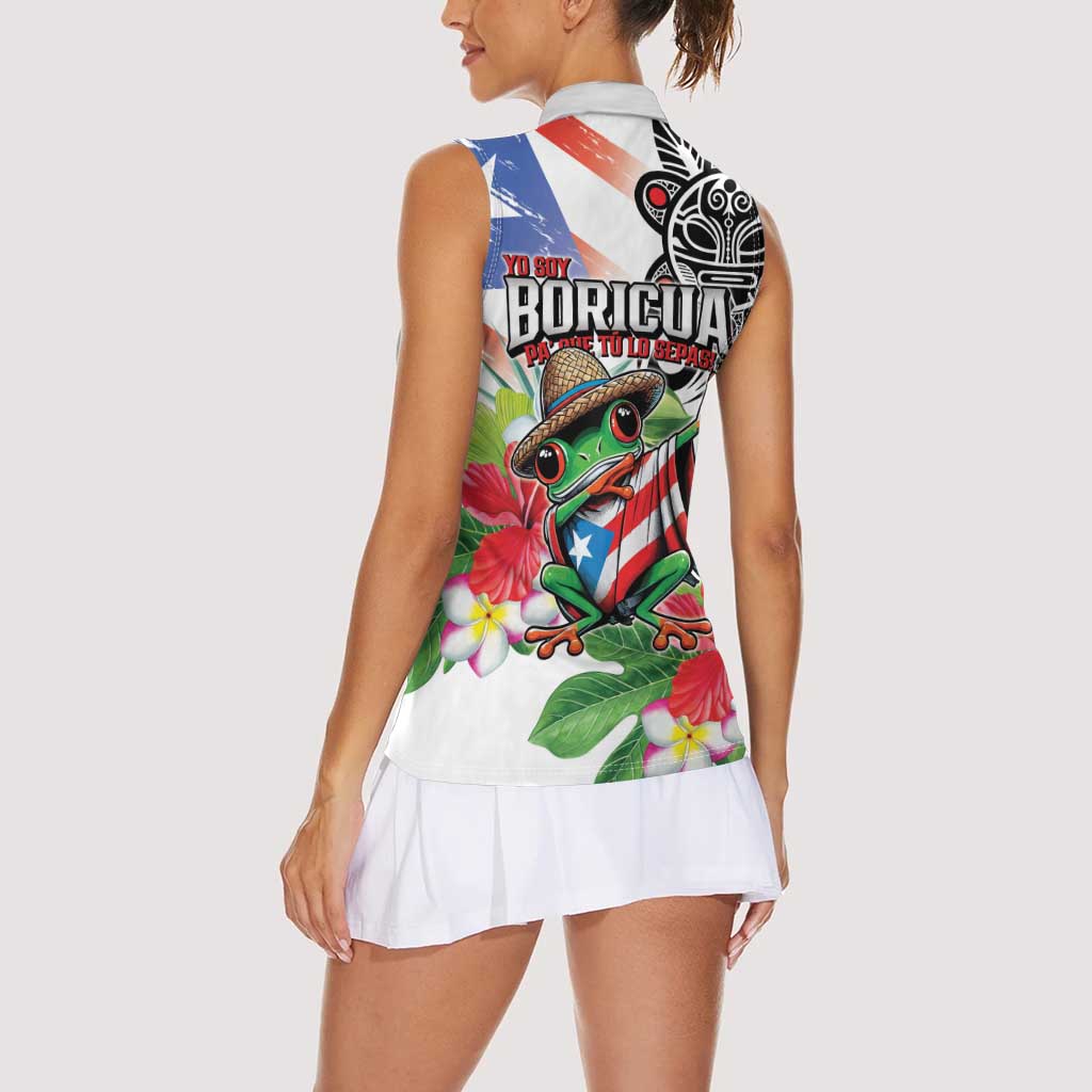 Puerto Rican Yo Soy Boricua Women Sleeveless Polo Shirt