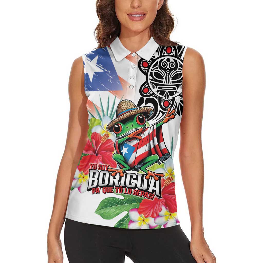 Puerto Rican Yo Soy Boricua Women Sleeveless Polo Shirt