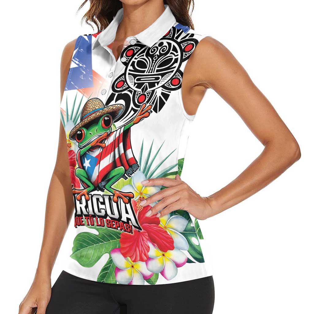 Puerto Rican Yo Soy Boricua Women Sleeveless Polo Shirt
