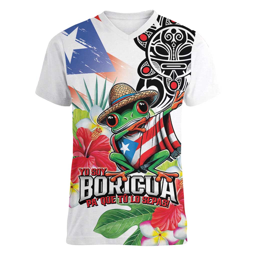 Puerto Rican Yo Soy Boricua Women V-Neck T-Shirt