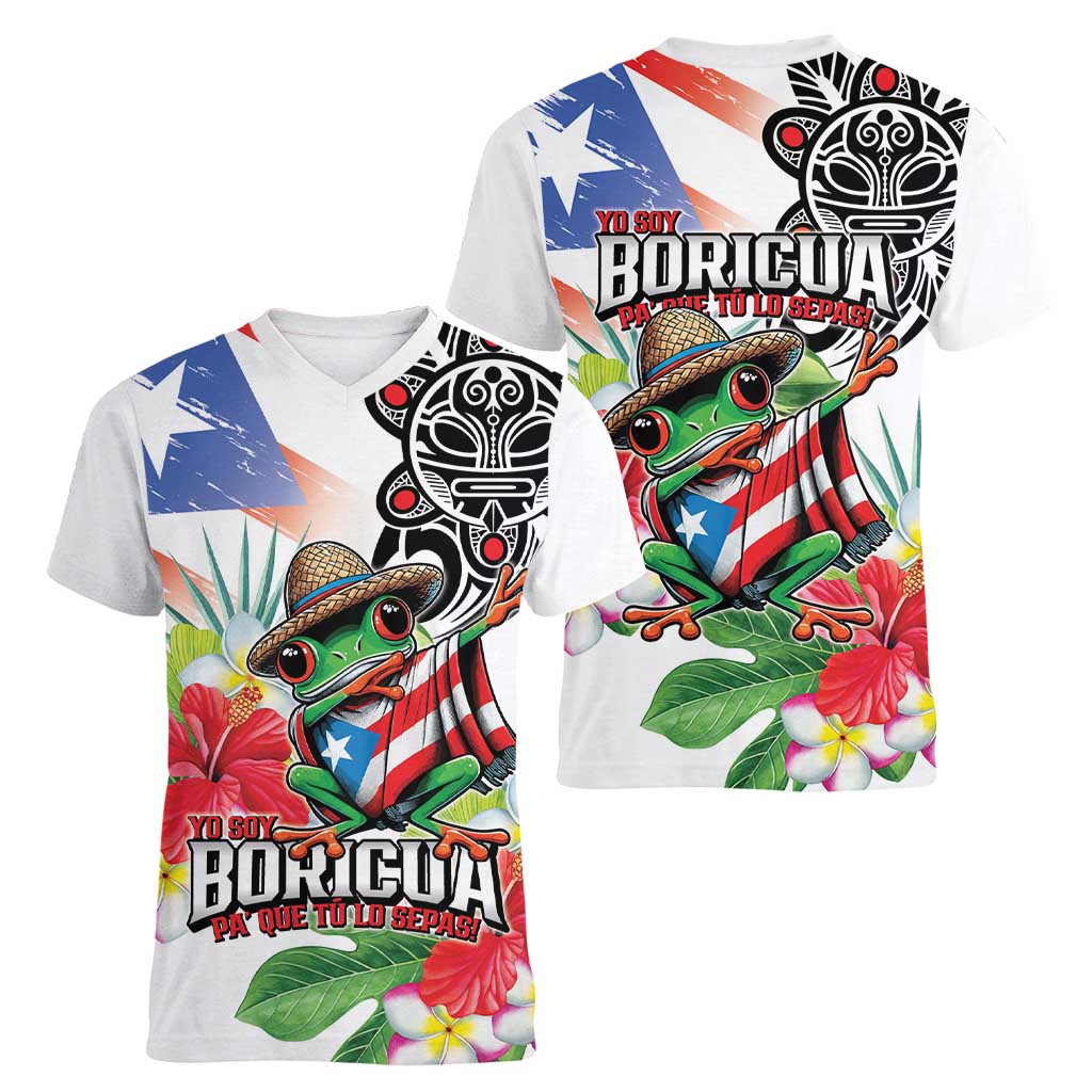 Puerto Rican Yo Soy Boricua Women V-Neck T-Shirt