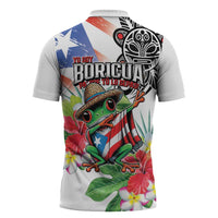 Puerto Rican Yo Soy Boricua Zipper Polo Shirt
