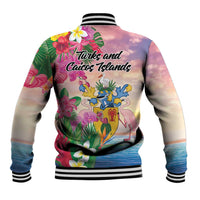 Turks And Caicos Islands Baseball Jacket Flamingos Tropical Beauty Beach
