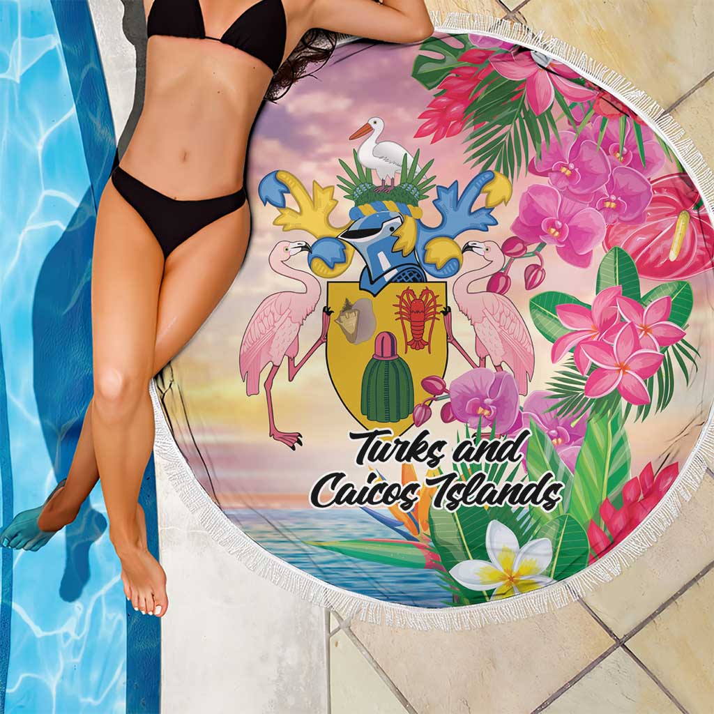 Turks And Caicos Islands Beach Blanket Flamingos Tropical Beauty Beach