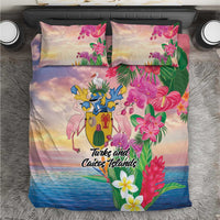 Turks And Caicos Islands Bedding Set Flamingos Tropical Beauty Beach