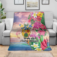 Turks And Caicos Islands Blanket Flamingos Tropical Beauty Beach