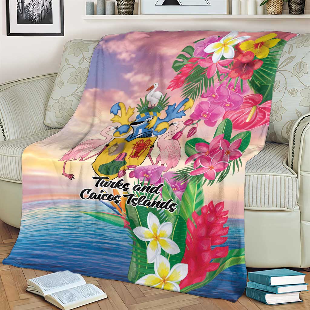 Turks And Caicos Islands Blanket Flamingos Tropical Beauty Beach