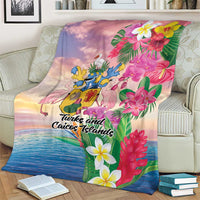 Turks And Caicos Islands Blanket Flamingos Tropical Beauty Beach