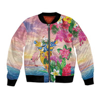 Turks And Caicos Islands Bomber Jacket Flamingos Tropical Beauty Beach