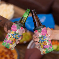 Turks And Caicos Islands 4 in 1 Can Cooler Tumbler Flamingos Tropical Beauty Beach