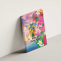 Turks And Caicos Islands Canvas Wall Art Flamingos Tropical Beauty Beach