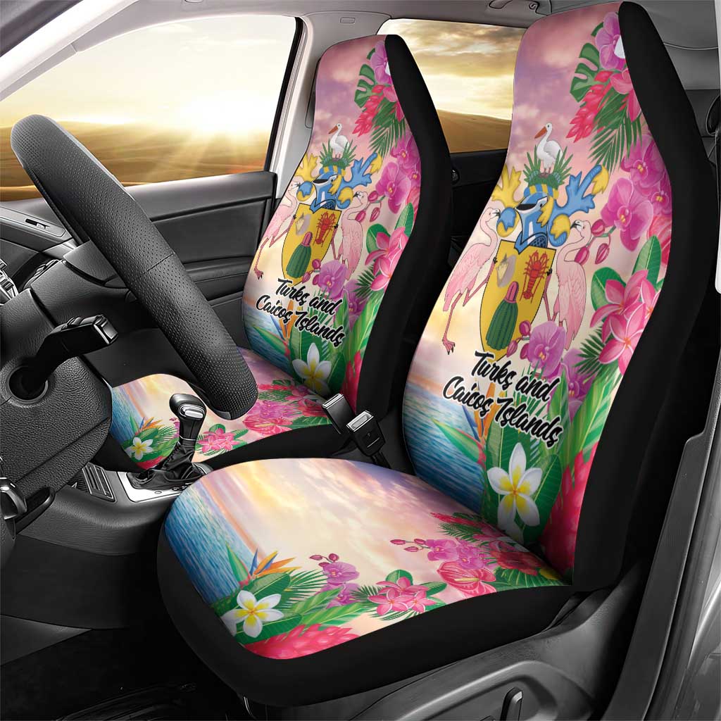 Turks And Caicos Islands Car Seat Cover Flamingos Tropical Beauty Beach