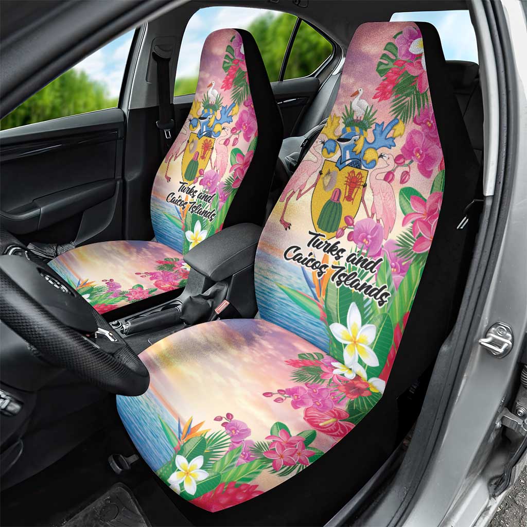 Turks And Caicos Islands Car Seat Cover Flamingos Tropical Beauty Beach