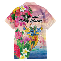 Turks And Caicos Islands Family Matching Summer Maxi Dress and Hawaiian Shirt Flamingos Tropical Beauty Beach