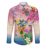 Turks And Caicos Islands Family Matching Summer Maxi Dress and Hawaiian Shirt Flamingos Tropical Beauty Beach