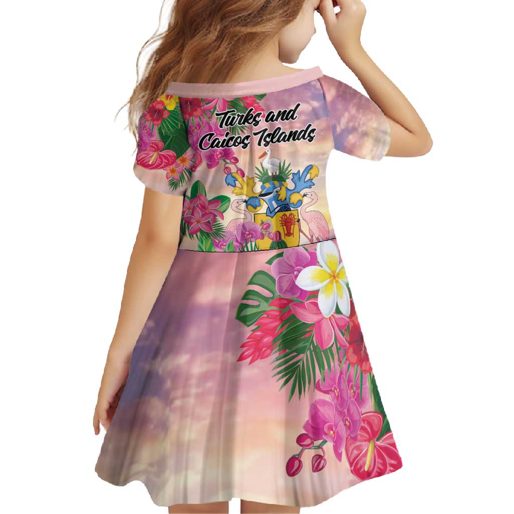 Turks And Caicos Islands Family Matching Tank Maxi Dress and Hawaiian Shirt Flamingos Tropical Beauty Beach