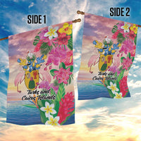 Turks And Caicos Islands Garden Flag Flamingos Tropical Beauty Beach