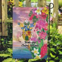 Turks And Caicos Islands Garden Flag Flamingos Tropical Beauty Beach