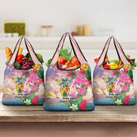 Turks And Caicos Islands Grocery Bag Flamingos Tropical Beauty Beach