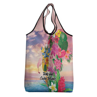 Turks And Caicos Islands Grocery Bag Flamingos Tropical Beauty Beach