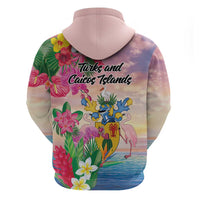 Turks And Caicos Islands Hoodie Flamingos Tropical Beauty Beach