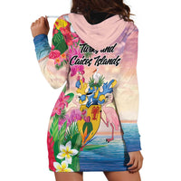 Turks And Caicos Islands Hoodie Dress Flamingos Tropical Beauty Beach