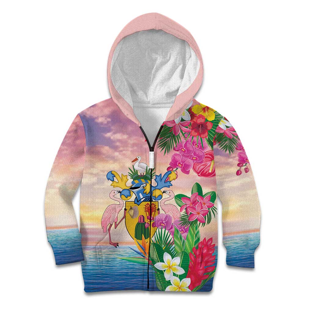 Turks And Caicos Islands Kid Hoodie Flamingos Tropical Beauty Beach