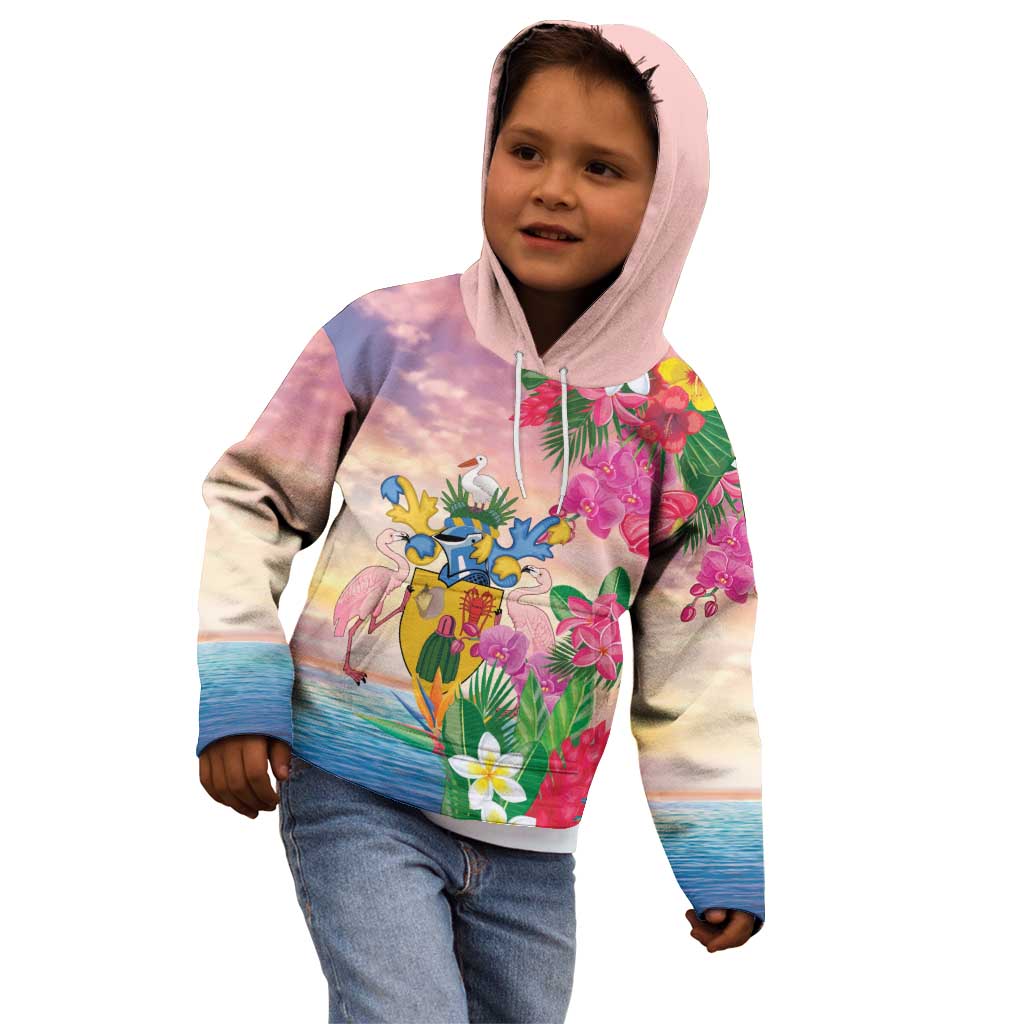 Turks And Caicos Islands Kid Hoodie Flamingos Tropical Beauty Beach