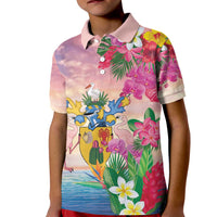 Turks And Caicos Islands Kid Polo Shirt Flamingos Tropical Beauty Beach