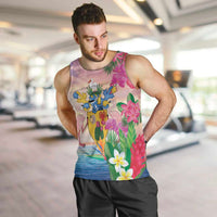 Turks And Caicos Islands Men Tank Top Flamingos Tropical Beauty Beach