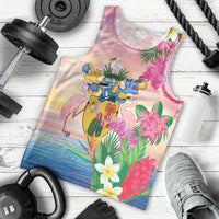 Turks And Caicos Islands Men Tank Top Flamingos Tropical Beauty Beach