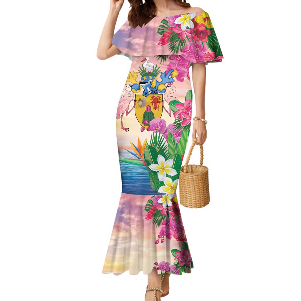 Turks And Caicos Islands Mermaid Dress Flamingos Tropical Beauty Beach