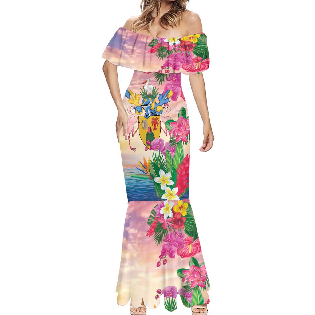 Turks And Caicos Islands Mermaid Dress Flamingos Tropical Beauty Beach