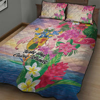 Turks And Caicos Islands Quilt Bed Set Flamingos Tropical Beauty Beach
