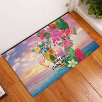 Turks And Caicos Islands Rubber Doormat Flamingos Tropical Beauty Beach