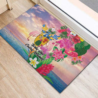 Turks And Caicos Islands Rubber Doormat Flamingos Tropical Beauty Beach