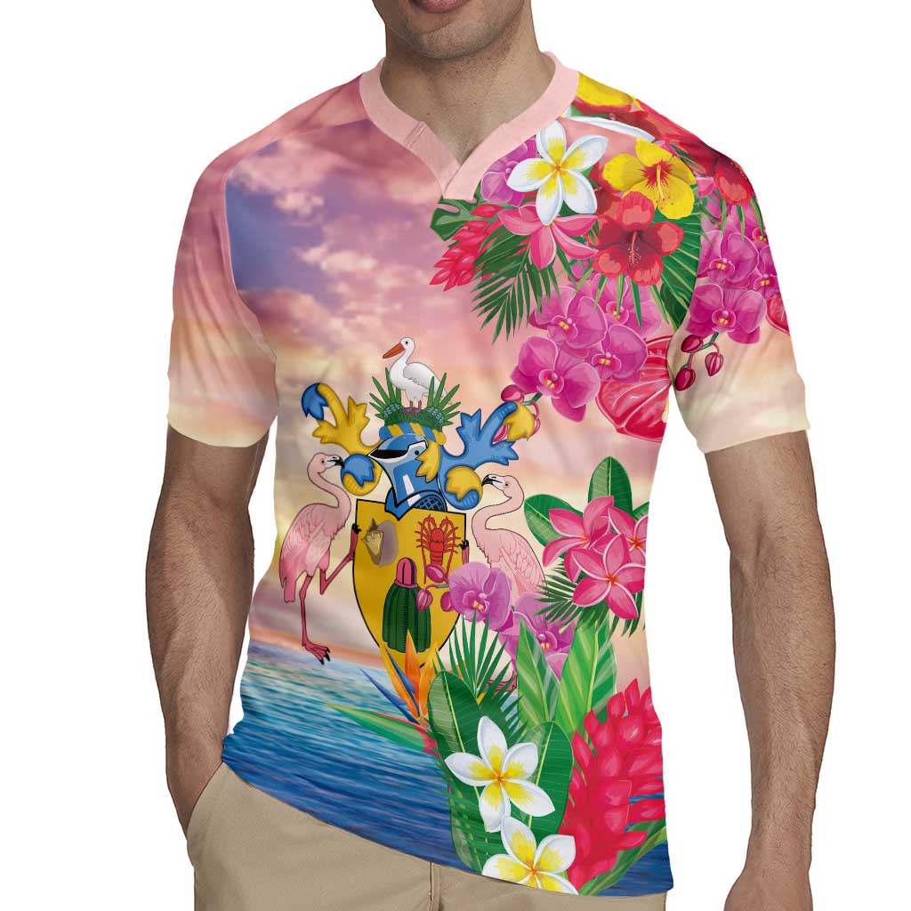 Turks And Caicos Islands Rugby Jersey Flamingos Tropical Beauty Beach