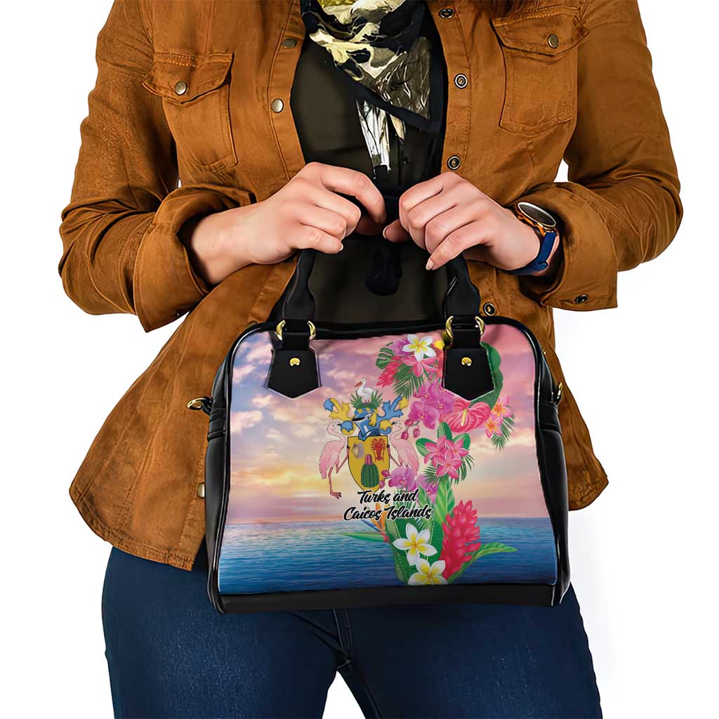 Turks And Caicos Islands Shoulder Handbag Flamingos Tropical Beauty Beach