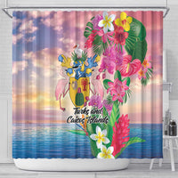 Turks And Caicos Islands Shower Curtain Flamingos Tropical Beauty Beach