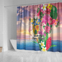 Turks And Caicos Islands Shower Curtain Flamingos Tropical Beauty Beach