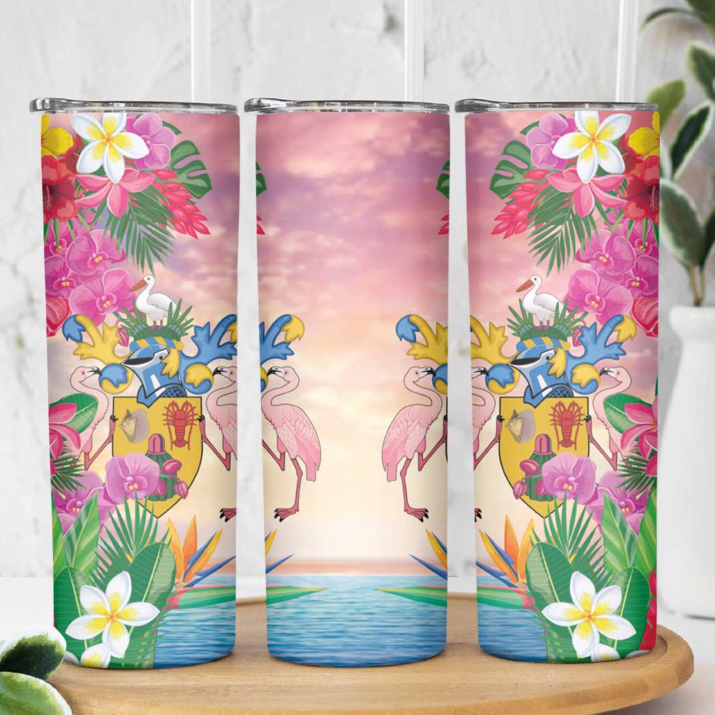 Turks And Caicos Islands Skinny Tumbler Flamingos Tropical Beauty Beach