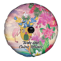 Turks And Caicos Islands Spare Tire Cover Flamingos Tropical Beauty Beach