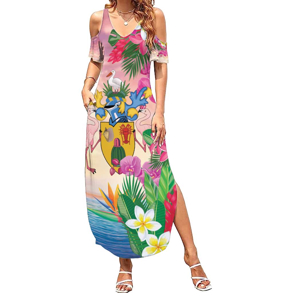 Turks And Caicos Islands Summer Maxi Dress Flamingos Tropical Beauty Beach