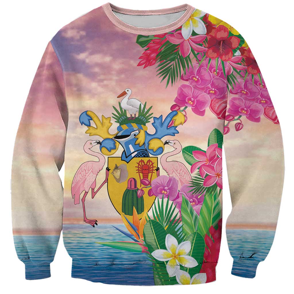 Turks And Caicos Islands Sweatshirt Flamingos Tropical Beauty Beach